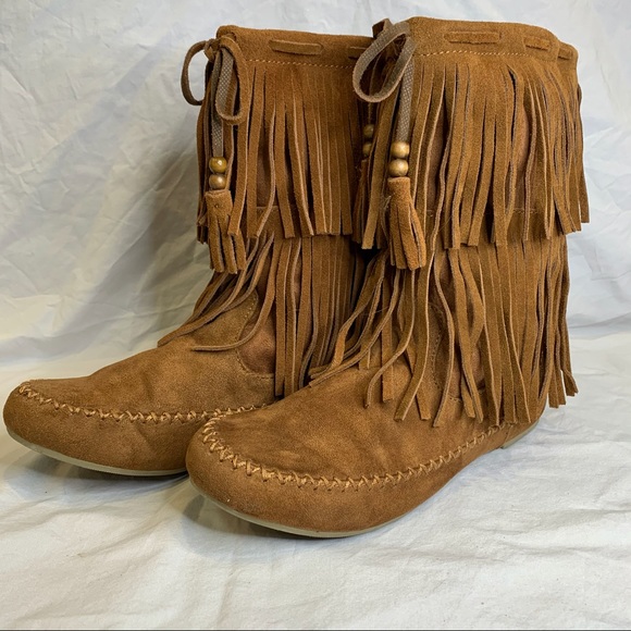 Genuine Leather fringed boots, EUC, woman’s 8 - Picture 3 of 8